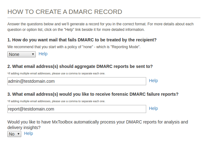 Как добавить dmarc в dns